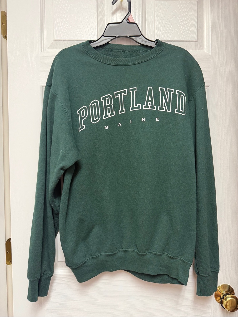 Portland Maine Crewneck Sweatshirt in Forest Green